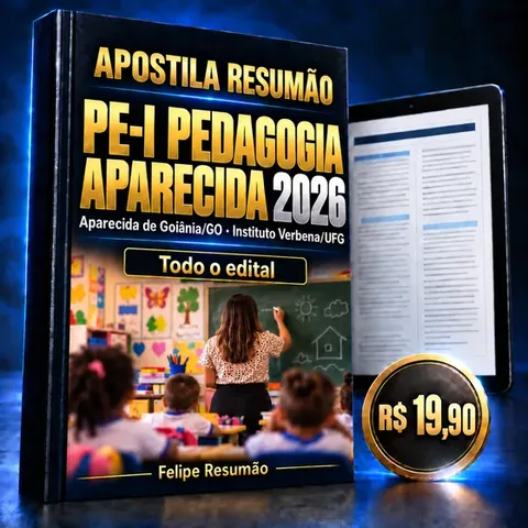 Capa da Apostila PE-I Pedagogia Aparecida de Goiânia 2026