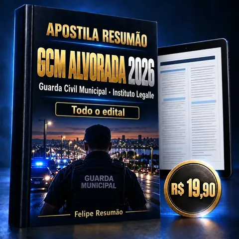 Capa da Apostila Resumão GCM Alvorada 2026
