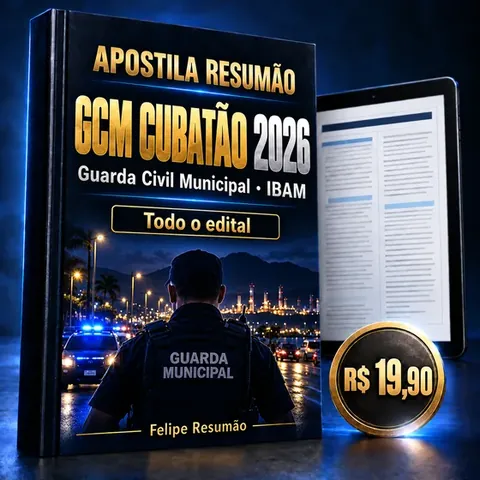 Capa da Apostila Resumão GCM Cubatão 2026