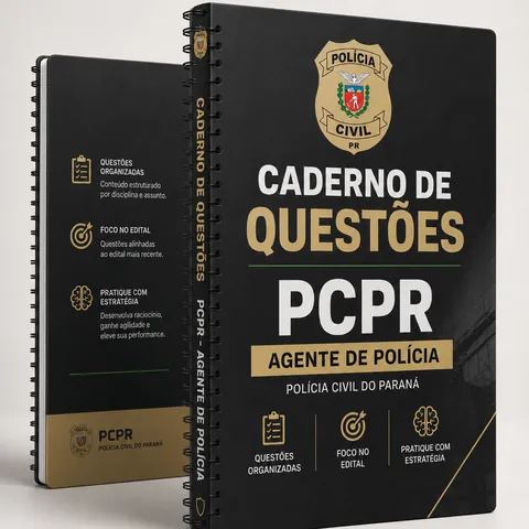 Capa da Caderno de Questões PCPR 2026 + Kit Simulados