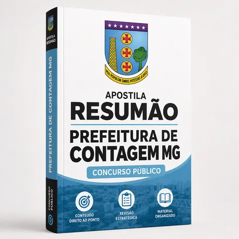 Capa da Apostila Resumão Prefeitura de Contagem 2026