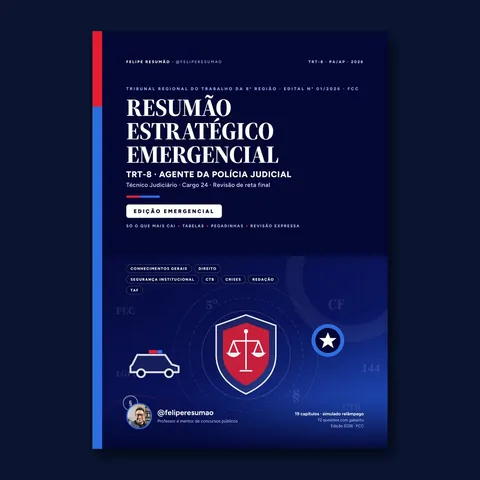 Capa da Apostila Resumão Emergencial TRT-8 2026 Agente da Polícia Judicial